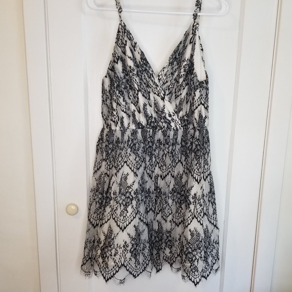 Black and white lace Alice + Olivia dress